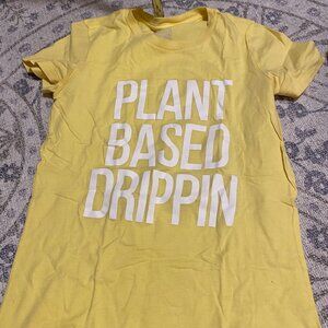Plant‎ Based Drippin T-Shirt - Women's Small - Light Yellow - Vegan